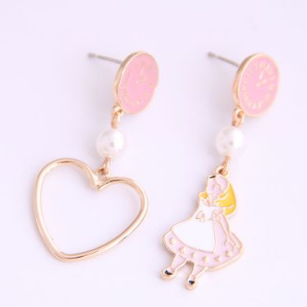 Alice in Wonderland Asymmetrical Earrings